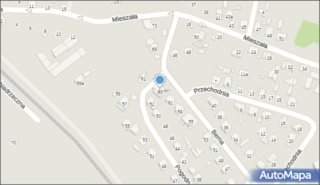 Starachowice, Bema Józefa, gen., 63, mapa Starachowic