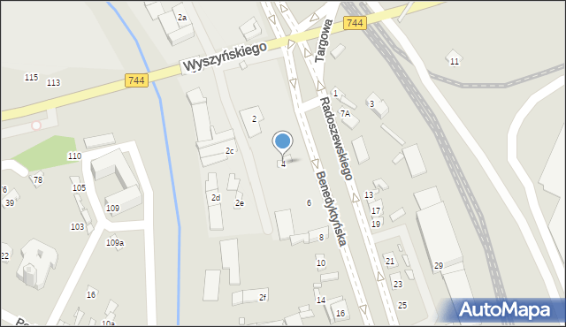 Starachowice, Benedyktyńska, 4, mapa Starachowic