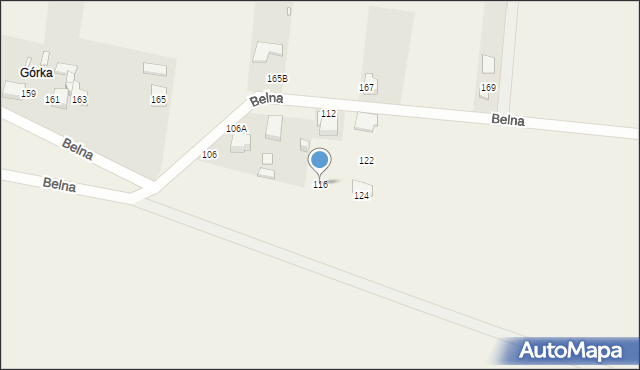 Strzyżowice, Belna, 116, mapa Strzyżowice