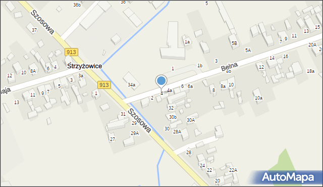 Strzyżowice, Belna, 4, mapa Strzyżowice