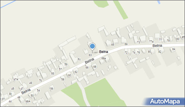 Strzyżowice, Belna, 63a, mapa Strzyżowice