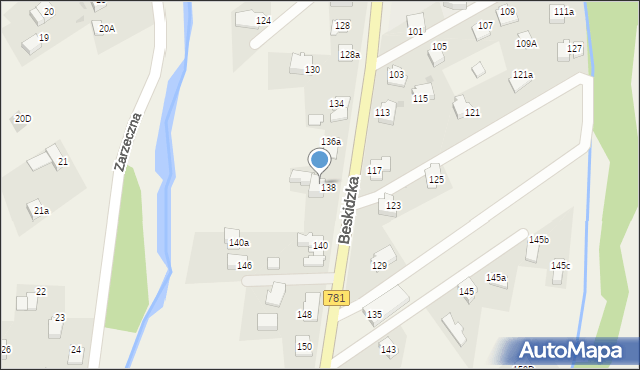 Sułkowice, Beskidzka, 138a, mapa Sułkowice