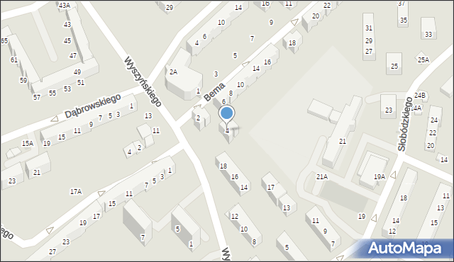 Świdnica, Bema Józefa, gen., 4, mapa Świdnicy