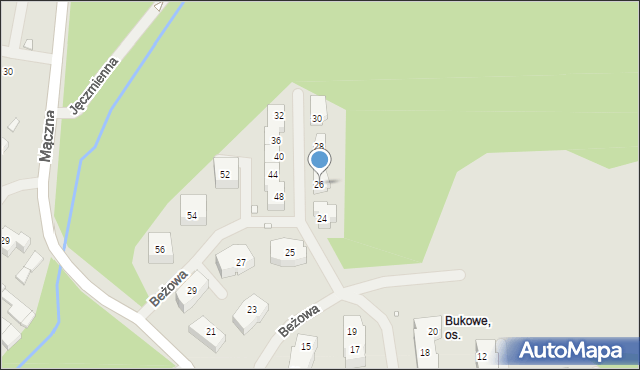 Szczecin, Beżowa, 26, mapa Szczecina