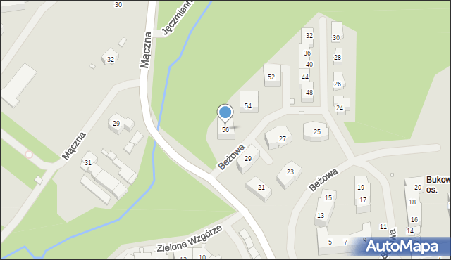 Szczecin, Beżowa, 56, mapa Szczecina