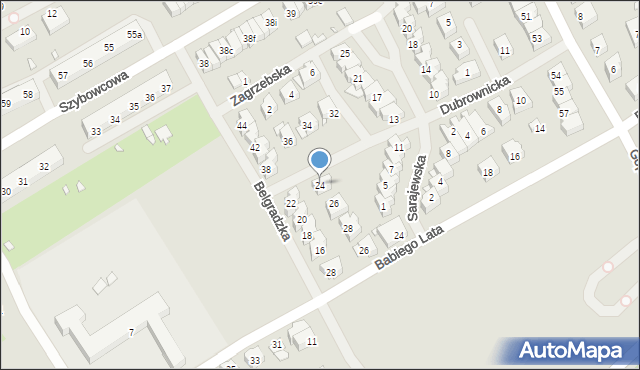 Szczecin, Belgradzka, 24, mapa Szczecina