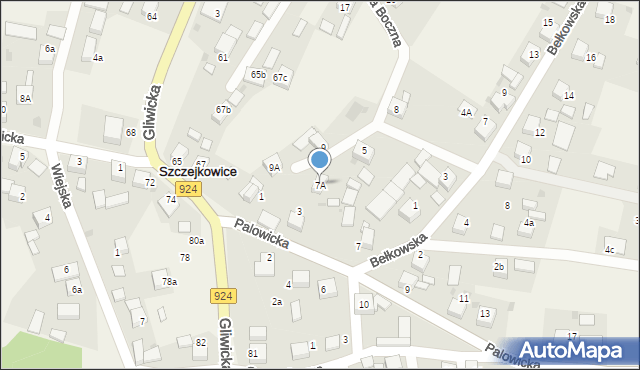 Szczejkowice, Bełkowska Boczna, 7A, mapa Szczejkowice