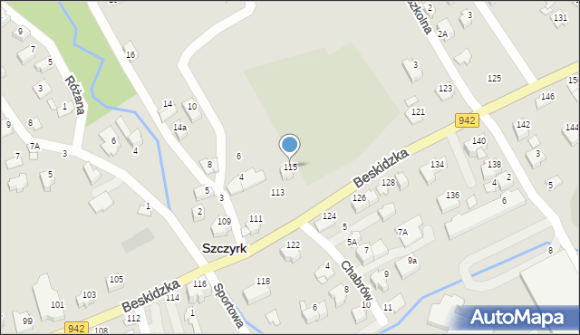 Szczyrk, Beskidzka, 115, mapa Szczyrk