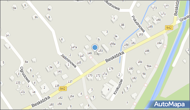 Szczyrk, Beskidzka, 151, mapa Szczyrk