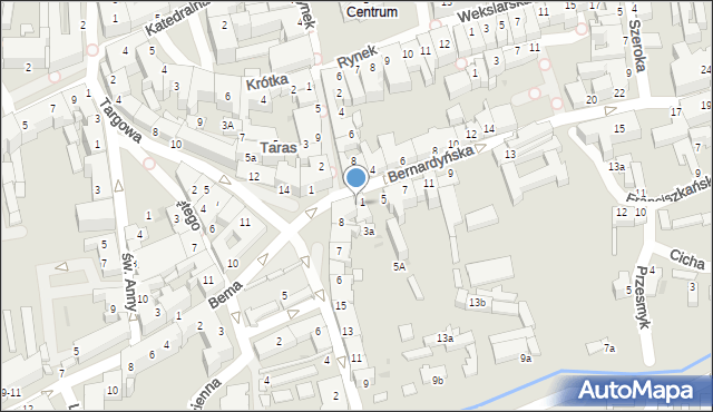 Tarnów, Bernardyńska, 3, mapa Tarnów