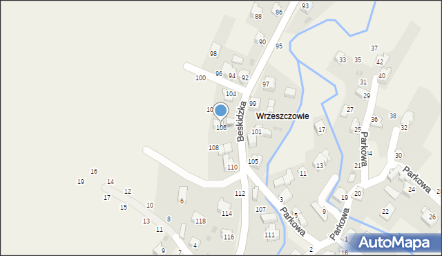 Trzebinia, Beskidzka, 106, mapa Trzebinia