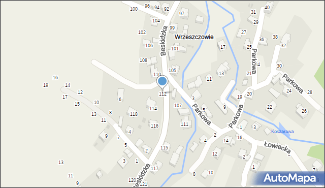 Trzebinia, Beskidzka, 112, mapa Trzebinia