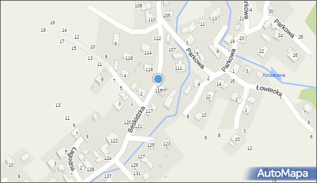 Trzebinia, Beskidzka, 115, mapa Trzebinia