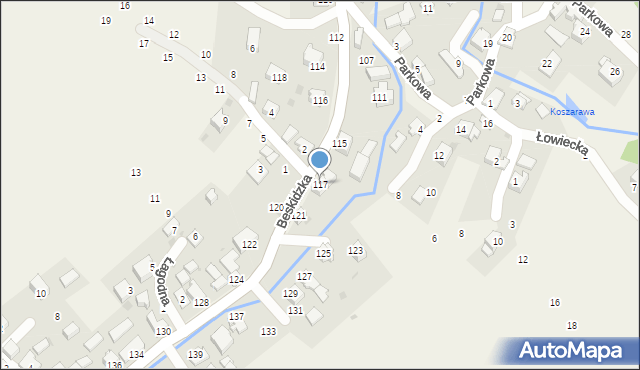 Trzebinia, Beskidzka, 117, mapa Trzebinia