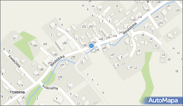 Trzebinia, Beskidzka, 153, mapa Trzebinia