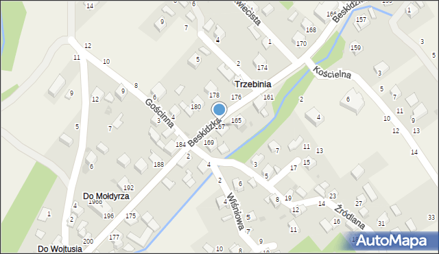 Trzebinia, Beskidzka, 167, mapa Trzebinia