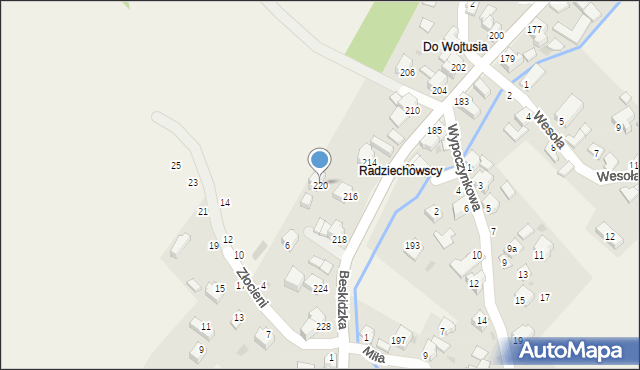 Trzebinia, Beskidzka, 220, mapa Trzebinia