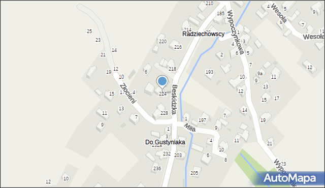 Trzebinia, Beskidzka, 224, mapa Trzebinia