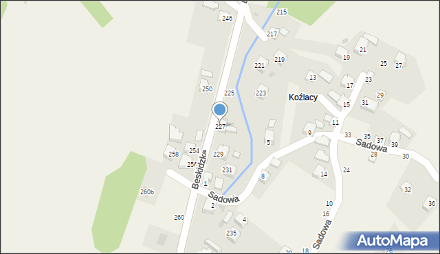 Trzebinia, Beskidzka, 227, mapa Trzebinia