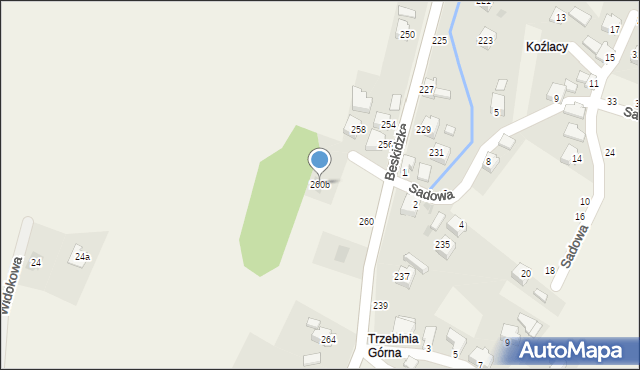 Trzebinia, Beskidzka, 260b, mapa Trzebinia