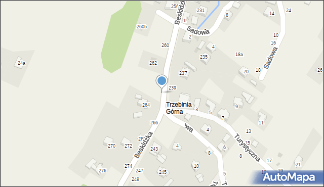 Trzebinia, Beskidzka, 262, mapa Trzebinia