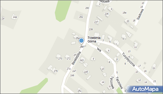 Trzebinia, Beskidzka, 266, mapa Trzebinia