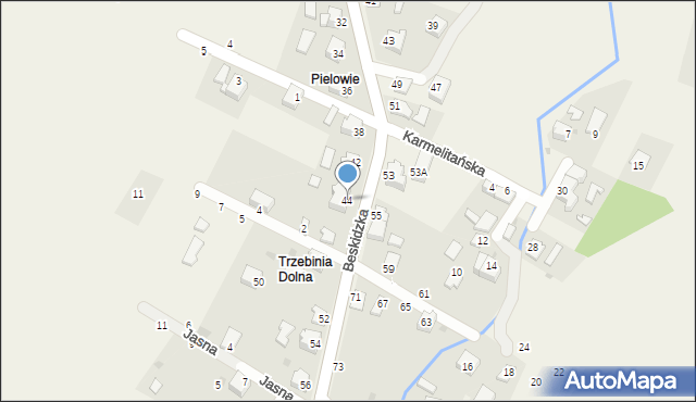 Trzebinia, Beskidzka, 44, mapa Trzebinia