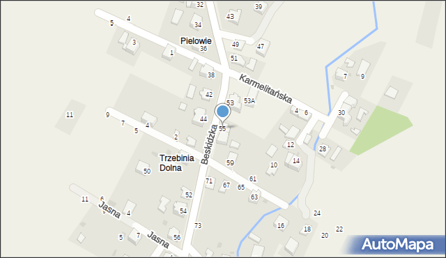 Trzebinia, Beskidzka, 55, mapa Trzebinia