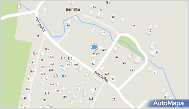 Ustroń, Bernadka, 54a, mapa Ustroń