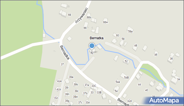 Ustroń, Bernadka, 62, mapa Ustroń