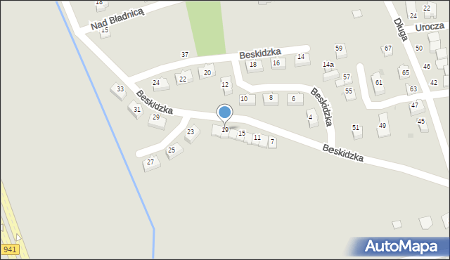 Ustroń, Beskidzka, 19, mapa Ustroń