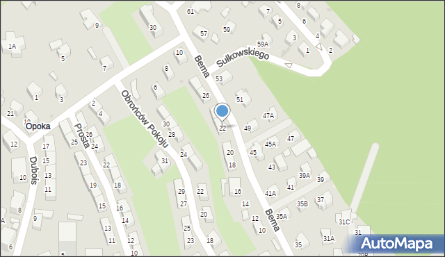 Wałbrzych, Bema Józefa, gen., 22, mapa Wałbrzycha