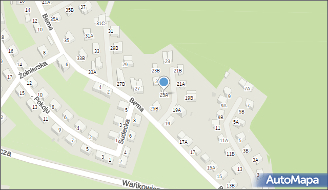 Wałbrzych, Bema Józefa, gen., 25A, mapa Wałbrzycha