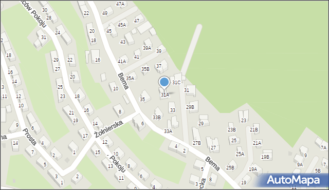 Wałbrzych, Bema Józefa, gen., 31A, mapa Wałbrzycha