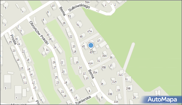 Wałbrzych, Bema Józefa, gen., 43, mapa Wałbrzycha