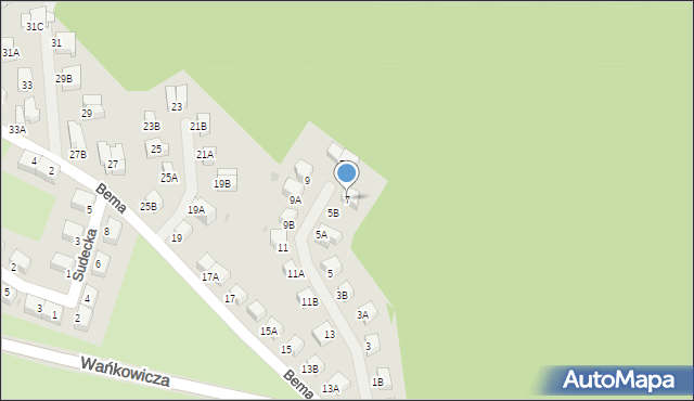 Wałbrzych, Bema Józefa, gen., 7, mapa Wałbrzycha