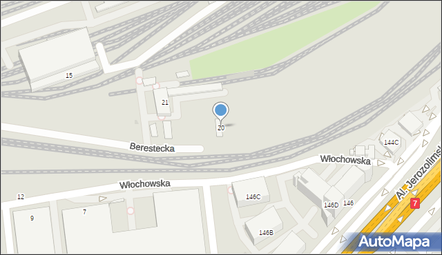 Warszawa, Berestecka, 20, mapa Warszawy