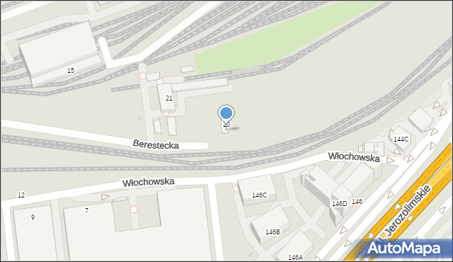 Warszawa, Berestecka, 25, mapa Warszawy