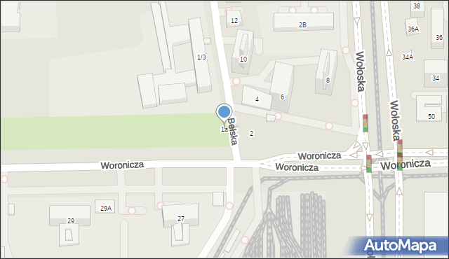 Warszawa, Bełska, 1a, mapa Warszawy