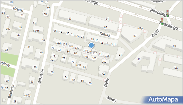 Warszawa, Bekasów, 114, mapa Warszawy