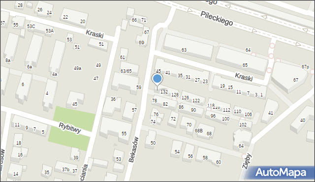 Warszawa, Bekasów, 134, mapa Warszawy