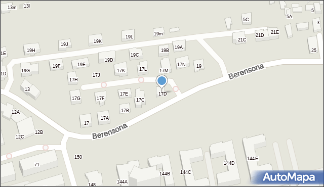 Warszawa, Berensona Leona, 17D, mapa Warszawy