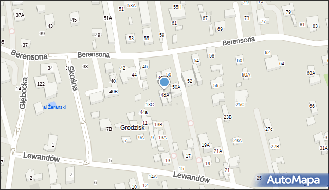 Warszawa, Berensona Leona, 48A, mapa Warszawy