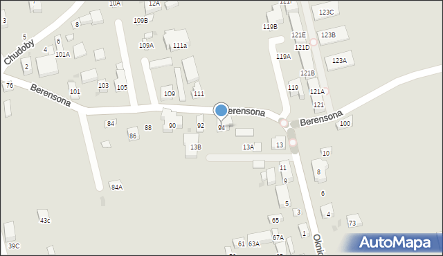 Warszawa, Berensona Leona, 94, mapa Warszawy