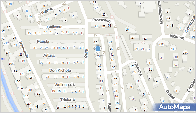 Warszawa, Benedykta, 23, mapa Warszawy