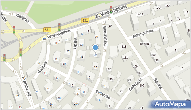 Warszawa, Berezyńska, 37, mapa Warszawy