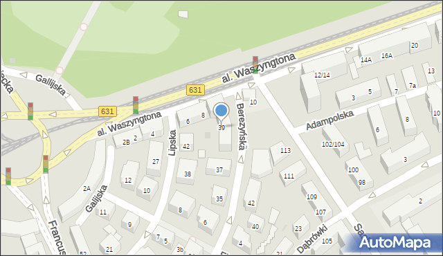 Warszawa, Berezyńska, 39, mapa Warszawy