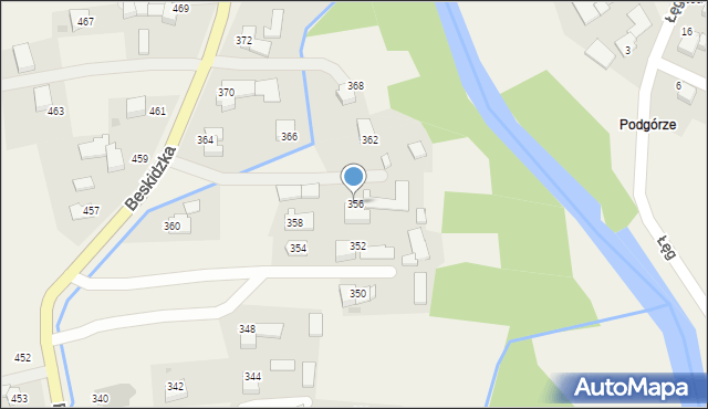 Wieprz, Beskidzka, 356, mapa Wieprz