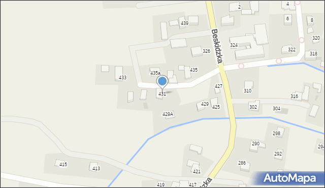 Wieprz, Beskidzka, 431, mapa Wieprz