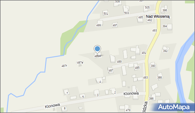 Wieprz, Beskidzka, 489A, mapa Wieprz